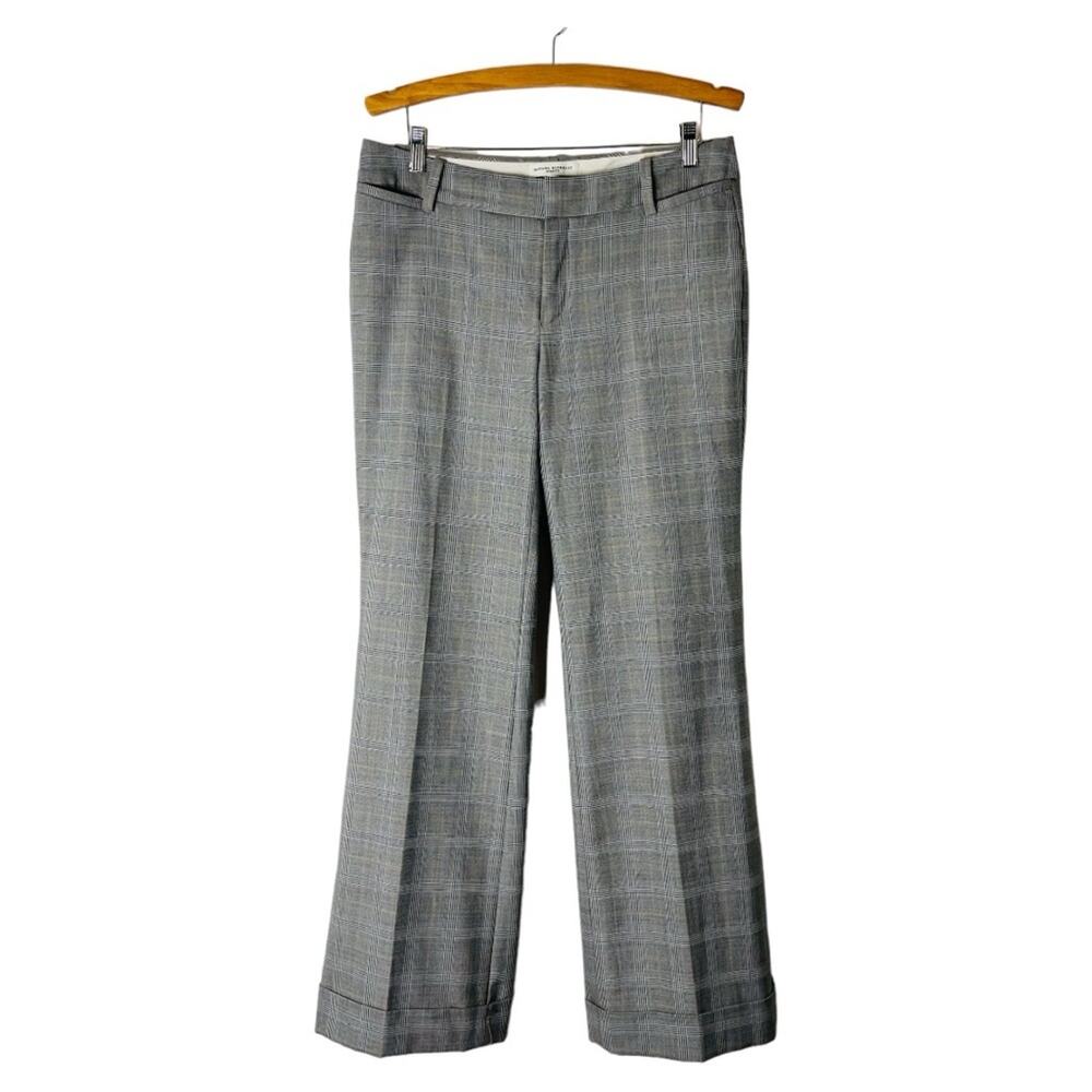 Banana Republic grey black white plaid Ryan preppy academia trouser pants 10